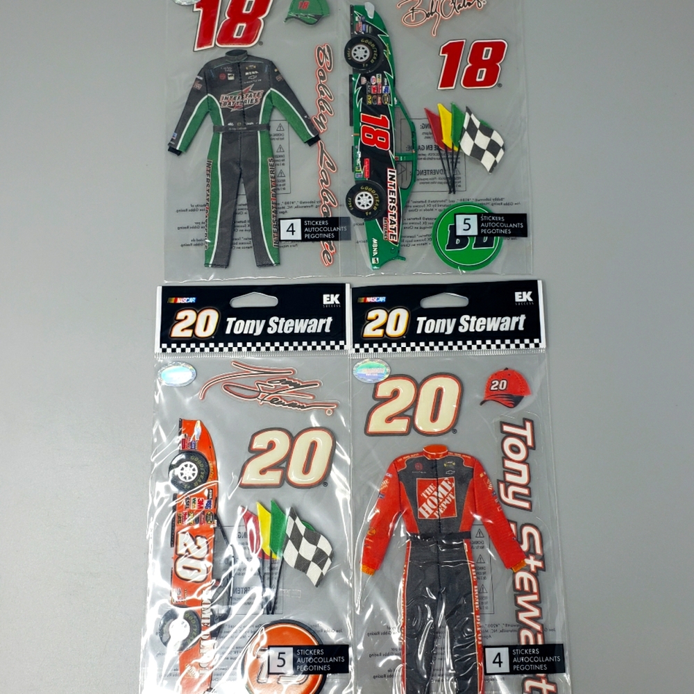 Lot 0f 4 Nascar Scrapbooking Stickers